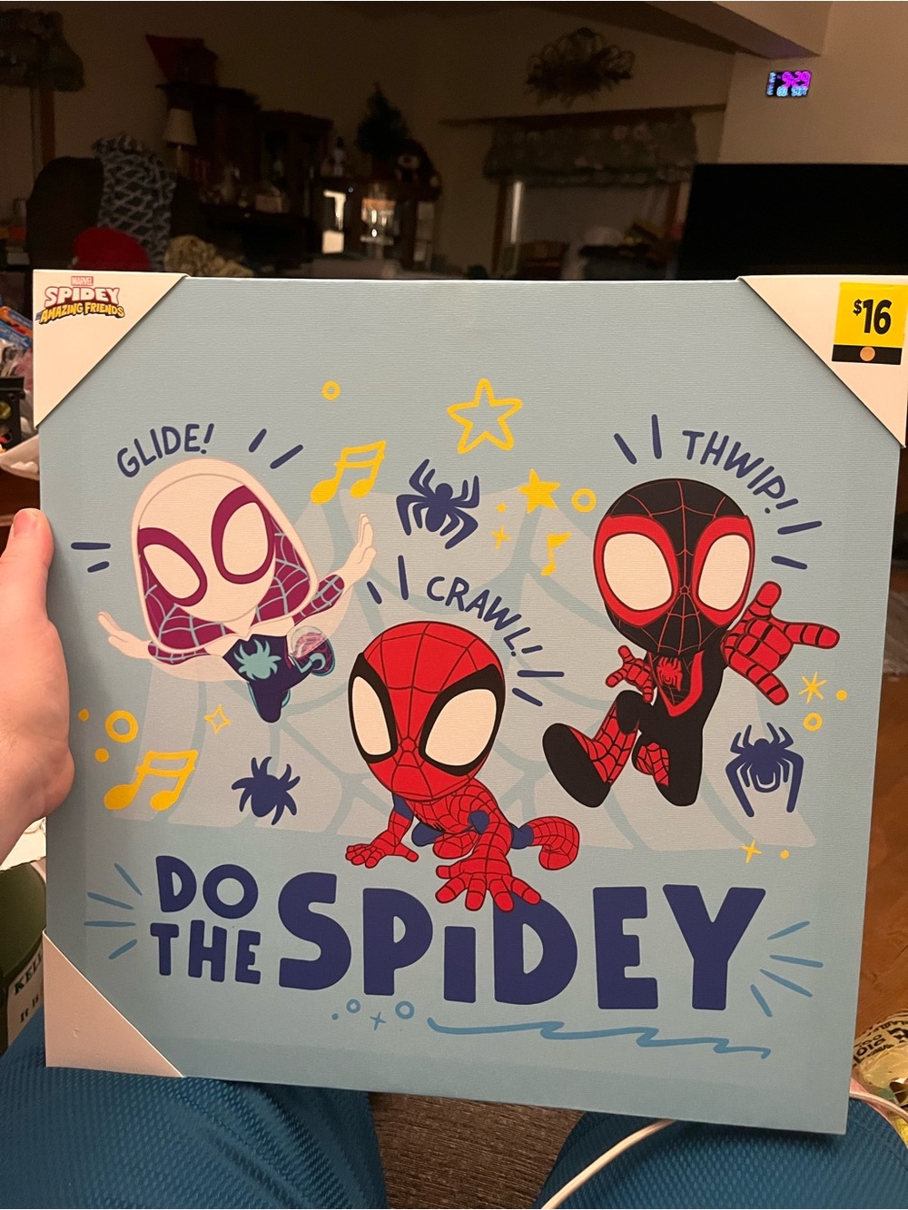 Marvel Blue Spidey Wall Art with Red, Black, White and Yellow Accents
